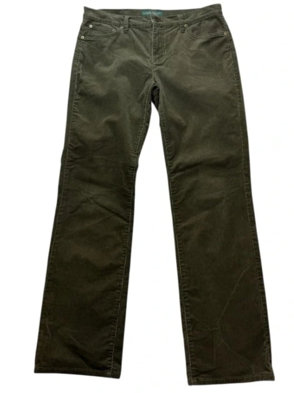 Lauren Ralph Lauren Green Corduroy Classic Straight Leg Jeans 12